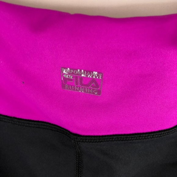 Fila Women's Performance Running Capri Pants Drawstring Waist Purple Black S - Picture 5 of 6